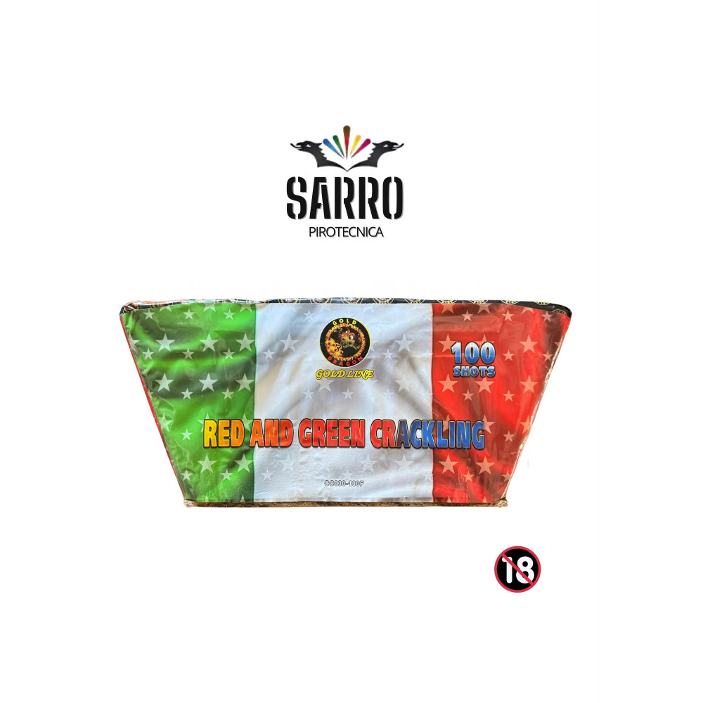 RED AND GREEN CRACKLING 100 COLPI GOLD DRAGON